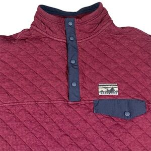 SOLD***Patagonia Snap-T Quilted Pullover Sweater 40th Anniversary Burgundy